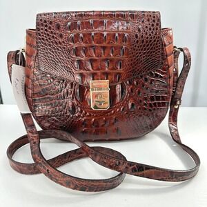 Brahim Croc Embossed Leather Handbag Structured‎ Classic Quiet Luxury Old Money